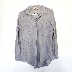 Zara Size 6 embroidered grey Burgundy shirt long sleeves casual